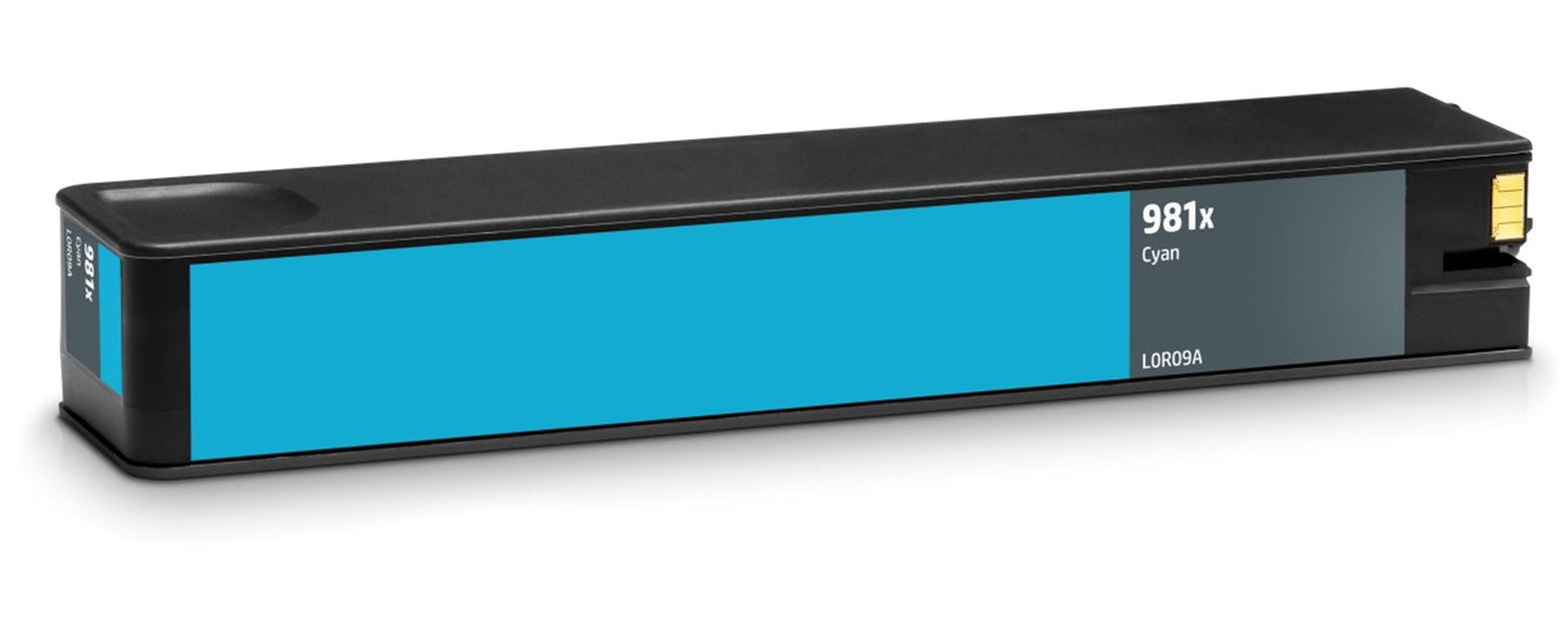 Renewable Replacement For HP 981X (L0R09A) Cyan, Ink Cartridge-New Chip, High Yield