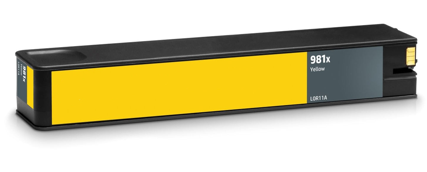 Renewable Replacement For HP 981X (L0R11A) Yellow, Ink Cartridge-New Chip, High Yield