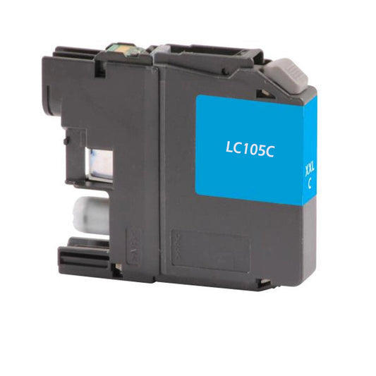 Renewable Replacement For Brother LC105 Cyan, Ink Cartridge, Super High Yield