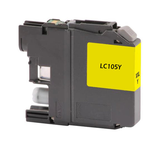 Renewable Replacement For Brother LC105 Yellow, Ink Cartridge, Super High Yield