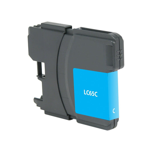 Renewable Replacement For Brother LC65 Cyan, Ink Cartridge, High Yield