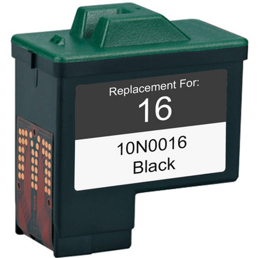 Renewable Replacement For Lexmark 16, Dell T0529 (10N0016) Black, Ink Cartridge